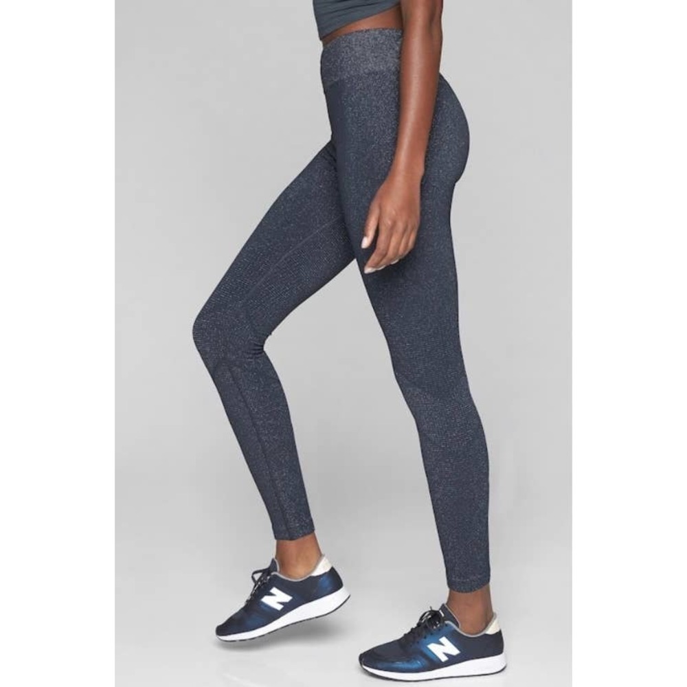 Athleta Shimmer Seamless Tight in Charcoal Grey Heather
